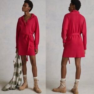 Daily Practice by Anthropologie Polo Knit Mini Dress nwot hot pink $138 casual L